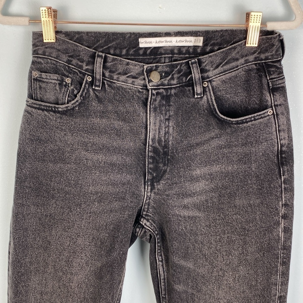 & Other Stories High Rise Slim Cut Jeans Black Gray Acid Wash 26 - Picture 8 of 9